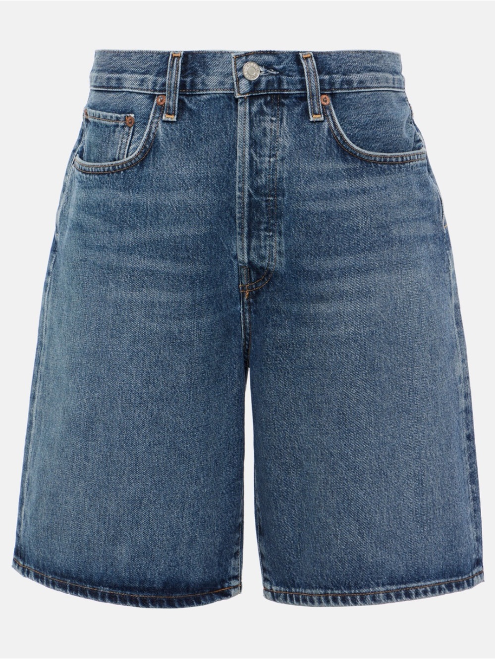 New! Agolde x Revolve Risha Low Rise Denim Bermuda Shorts Blue 💙 sz 23 runs big - Picture 7 of 16